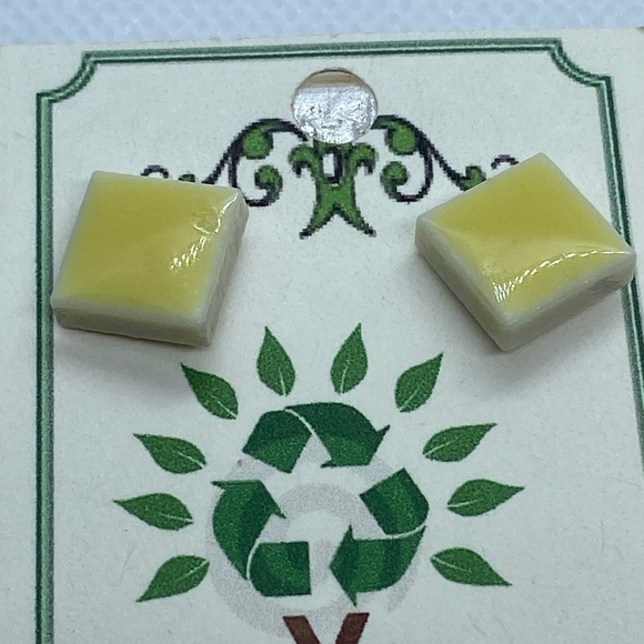 Handmade Yellow Tile Earrings - Picture 5 of 8